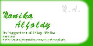 monika alfoldy business card