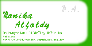 monika alfoldy business card